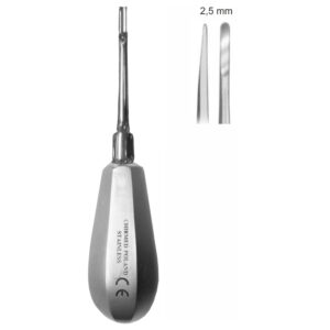 Dźwignia stomatologiczna płaska, z uchwytem typu BEIN, dł. 130 mm, szer. 2,5 mm, prosta