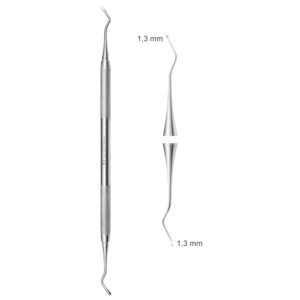 Ekskawator, podwójnie zakończony, 1,3 mm x 1,3 mm