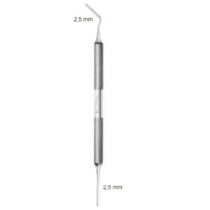 Periotom podwójnie zakończony, szer. końcówek 1,8 mm, z jednej strony odgięty