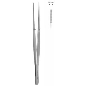 Pinceta anatomiczna delikatna typu SEMKEN, dł. 174 mm, czubek 1 mm, prosta
