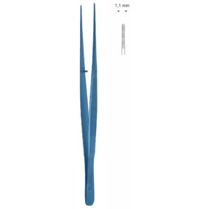 Pinceta anatomiczna delikatna typu SEMKEN, dł. 126 mm, czubek 1,1 mm, prosta