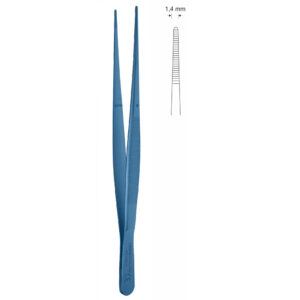 Pinceta anatomiczna typu CUSHING, do opon mózgowych, dł. 200 mm, czubek 1,4 mm, prosta