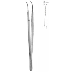 Pinceta anatomiczna typu GERALD, dł. 175 mm, czubek 1,5 mm, prosta, z tytanu
