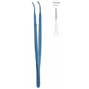 Pinceta anatomiczna typu GERALD, dł. 175 mm, czubek 1,5 mm, prosta, z tytanu