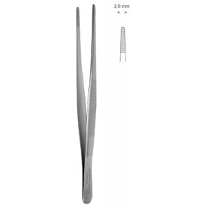 Pinceta anatomiczna typu MEDIUM, dł. 145 mm, czubek 2 mm, prosta