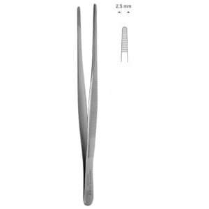 Pinceta anatomiczna typu MEDIUM, dł. 200 mm, czubek 2,5 mm, prosta