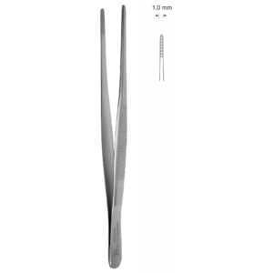 Pinceta anatomiczna typu MEDIUM, dł. 100 mm, czubek 1 mm, prosta