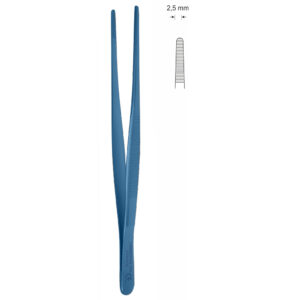 Pinceta anatomiczna typu MEDIUM, dł. 145 mm, czubek 2,5 mm, prosta