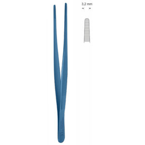 Pinceta anatomiczna typu MEDIUM, dł. 145 mm, czubek 3,2 mm, prosta