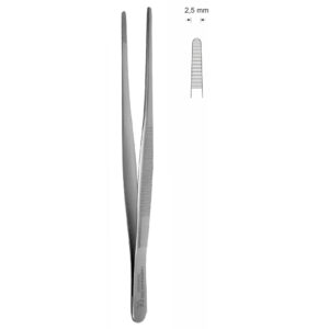 Pinceta anatomiczna typu MEDIUM, dł. 180 mm, czubek 2,5 mm, prosta