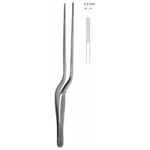 Pinceta uszna, nosowa typu GRUENWALD, anatomiczna, bagnetowa, dł. 200 mm, czubek 2 mm