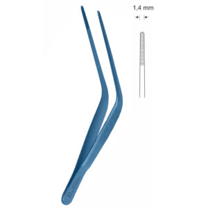 Pinceta uszna, nosowa typu TROELTSCH, anatomiczna, dł. 100 mm, czubek 1,4 mm, z tytanu