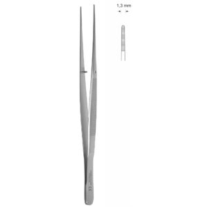Pinceta anatomiczna delikatna typu SEMKEN, dł. 152 mm, czubek 1,3 mm, prosta