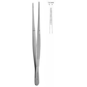 Pinceta anatomiczna typu CUSHING, do opon mózgowych, dł. 200 mm, czubek 1,4 mm, prosta