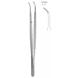 Pinceta anatomiczna typu GERALD, dł. 175 mm, czubek 1,5 mm, odgięta