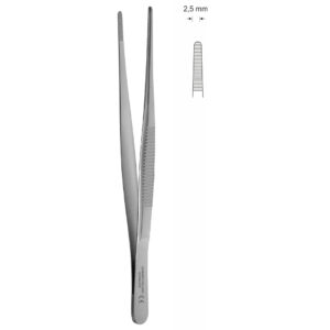 Pinceta anatomiczna typu MEDIUM, dł. 130 mm, czubek 2 mm, prosta