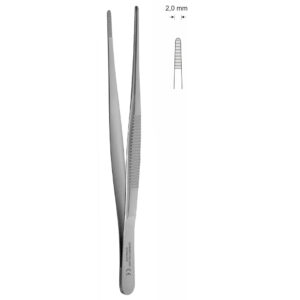 Pinceta anatomiczna typu MEDIUM, dł. 130 mm, czubek 2 mm, prosta