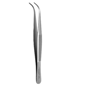 Pinceta anatomiczna delikatna, dł. 110 mm, czubek 0,9 mm, odgięta